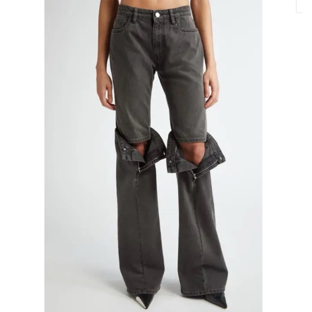 Coperni Charcoal Wide Leg Flare Jeans